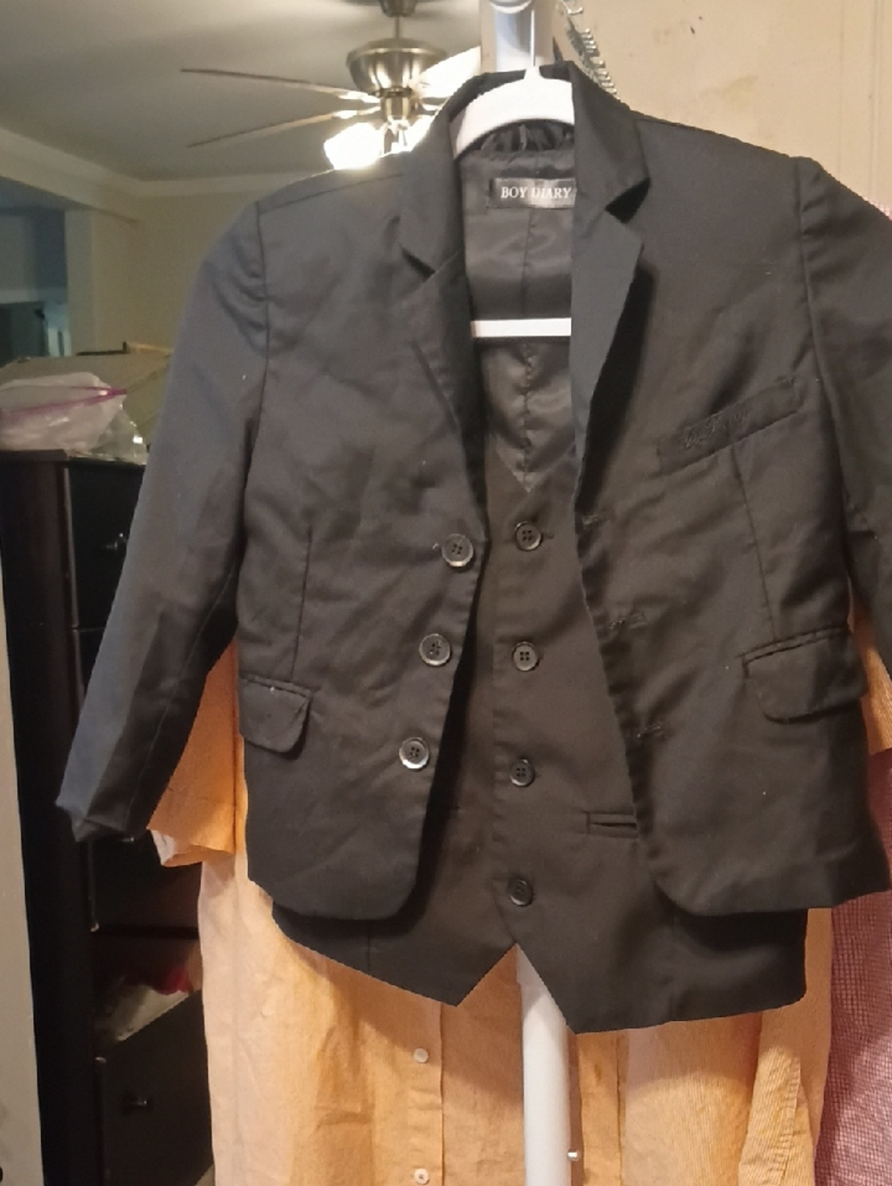 Boy Diary Black Kids' Vest & Blazer Matching Set